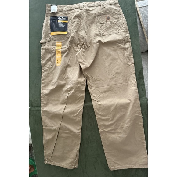 Carhartt B151 DKH Loose Original Fit Canvas Cargo Work Dungaree Pants Size 42x34 - Picture 1 of 5